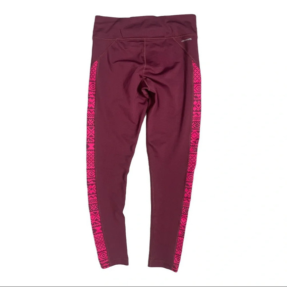 🛍️3/$40 Adidas Climawarm  Running Tights Running Leggings Size Small Berry Red - Picture 3 of 4